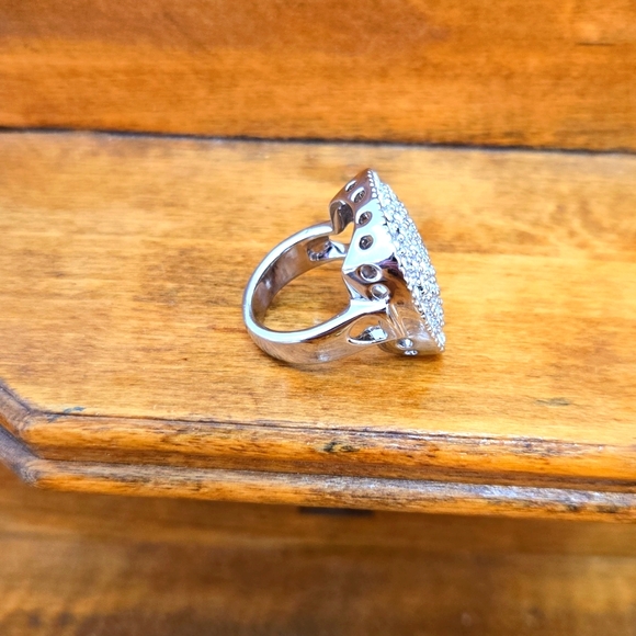 Pave Rhinestone Cocktail Ring Size 6.5 - Picture 3 of 6